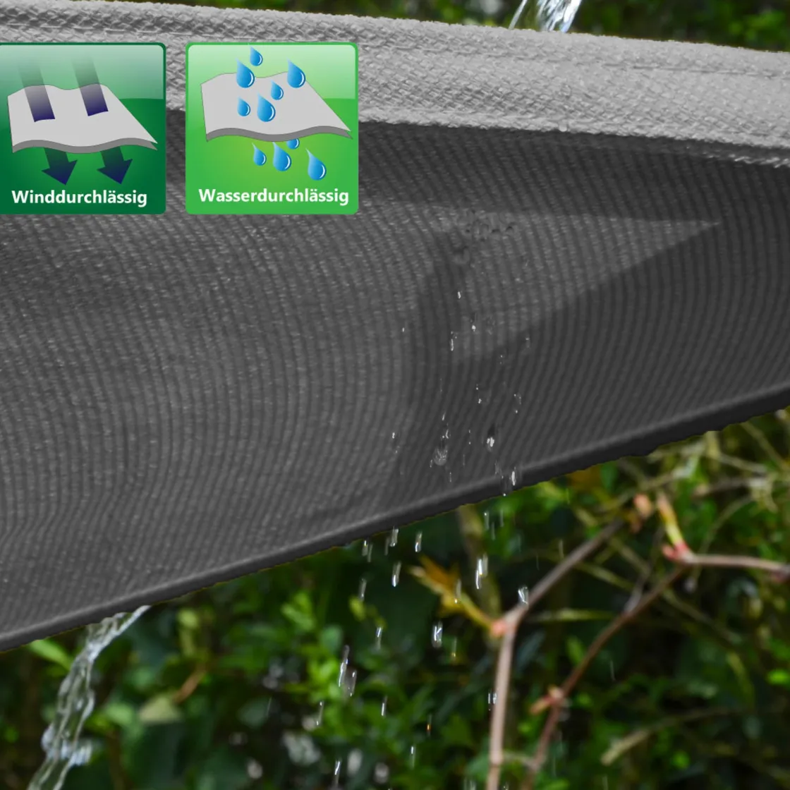 Amanka Sonnensegel|Sonnensegel^1x2m graues HDPE wasserdurchlässiges Schattennetz
