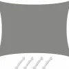 Amanka Sonnensegel|Sonnensegel-1,5x2m graues Polyester wasserdichtes Schattennetz