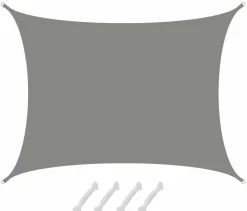 Amanka 6x5m graues Polyester wasserdichtes Schattennetz< Sonnensegel|Sonnensegel