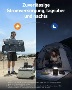 Anker SOLIX Powerstations-C300X DC Powerstation mit PS60 Solarpanel