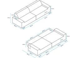 K'Foam Store ARKO Doppel-Modulsofa - 240x80cm Grau< Lounge Sets
