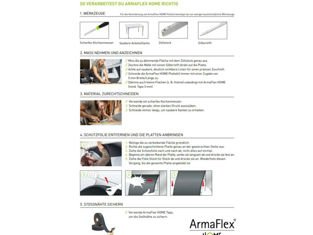ArmaFlex Armacell HOME 19 mm 6 Meter selbstklebende Isolierung< Camper Isolation