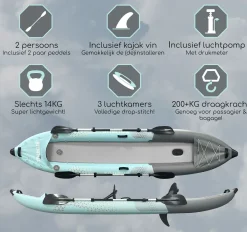 Markenlos Aufblasbares Kajak für 2 Personen von Tourus< Schlauchboote