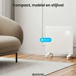 Auronic Elektroheizungen|Elektroheizungen-1000 Watt Glasplattenheizung - White