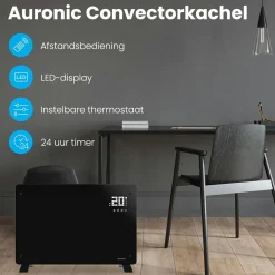 Auronic Elektroheizungen|Elektroheizungen-2000 Watt Glasplattenheizung - Black