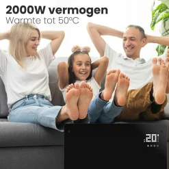 Auronic Elektroheizungen|Elektroheizungen-2000 Watt Glasplattenheizung - Black
