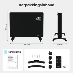 Auronic 1500 Watt Glasplattenheizung - Black< Elektroheizungen|Elektroheizungen