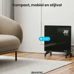 Auronic Elektroheizungen|Elektroheizungen^1000 Watt Glasplattenheizung - Black