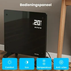 Auronic Elektroheizungen|Elektroheizungen^1000 Watt Glasplattenheizung - Black