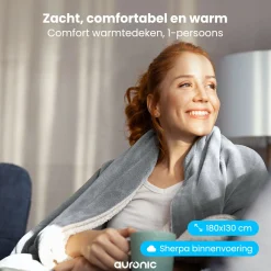 Auronic 180 x 130 cm Elektrische Decke - Grey< Heizdecken