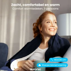 Auronic Heizdecken-180 x 130 cm Elektrische Decke - Blue