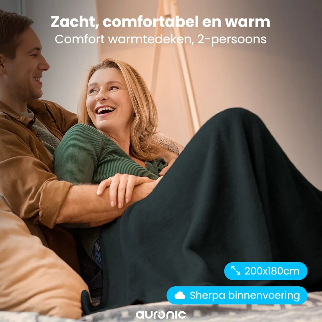 Auronic Heizdecken-200 x 180 cm Elektrische Decke - Anthracite
