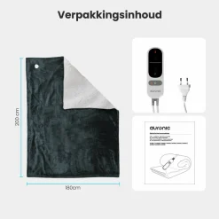 Auronic Heizdecken-200 x 180 cm Elektrische Decke - Anthracite