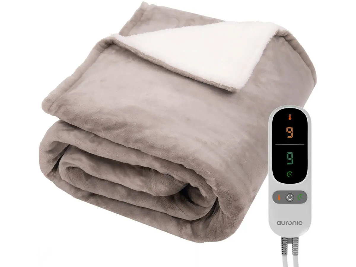 Auronic 200 x 180 cm Elektrische Decke - Taupe< Heizdecken