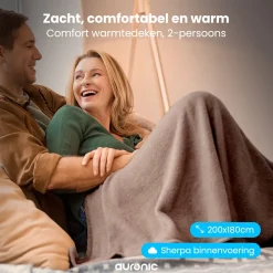Auronic 200 x 180 cm Elektrische Decke - Taupe< Heizdecken