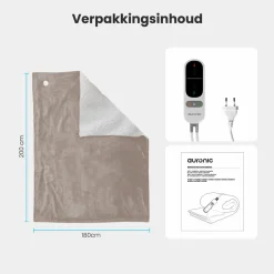 Auronic 200 x 180 cm Elektrische Decke - Taupe< Heizdecken