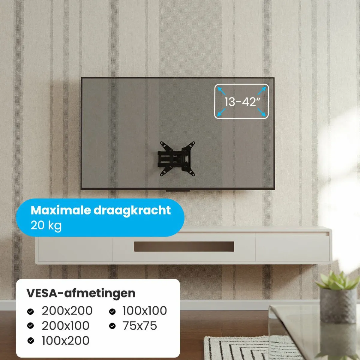 Auronic Dreh- und Neigbare TV Halterung - 13-42 Zoll< Fernseher