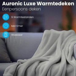 Auronic 1-Personen Elektrische Decke - Light Grey< Heizdecken