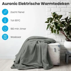 Auronic 1-Personen Elektrische Decke - Grey< Heizdecken