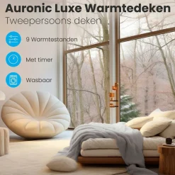 Auronic Heizdecken^2-Personen Elektrische Decke - Light Grey