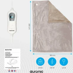 Auronic Heizdecken^2-Personen Elektrische Decke - Taupe