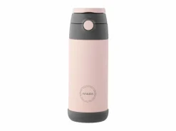 Markenlos AYA&IDA 350 ml Kinder Thermosflasche mit Strohhalm - Soft Pink< Thermosflaschen