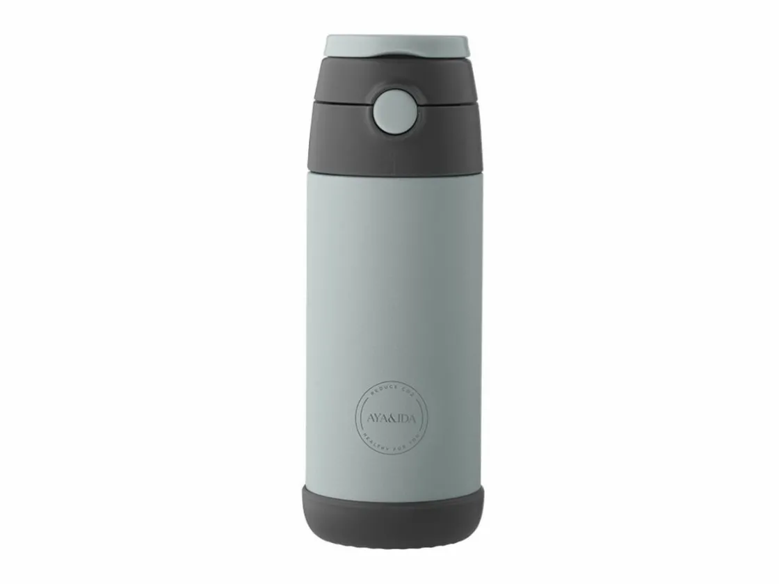 Markenlos Thermosflaschen^AYA&IDA 350 ml Kinder Thermosflasche mit Strohhalm - Mint Green