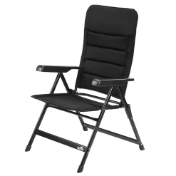 Markenlos Bardi 7-Positionen Black Luxus-Klappstuhl - Set von 4< Campingstühle Mit Verstellbarer Rückenlehne|Klappstühle