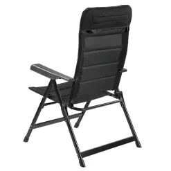 Markenlos Bardi 7-Positionen Black Luxus-Klappstuhl - Set von 4< Campingstühle Mit Verstellbarer Rückenlehne|Klappstühle