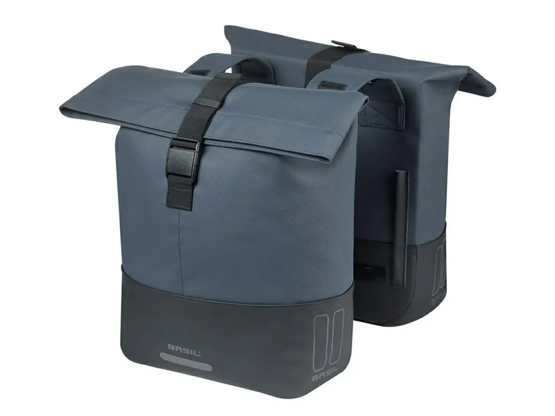 Basil Fahrradtaschen|Fahrrad Zubehör-Cove doppelte Fahrradtasche 28-32 L – Navy Black