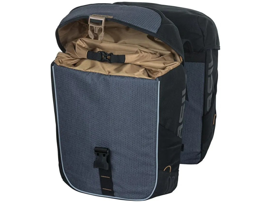 Basil Fahrrad Zubehör|Fahrradtaschen^Miles Doppelpacktasche - Grey