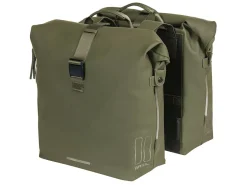 Basil Fahrrad Zubehör|Fahrradtaschen-SoHo Nordlicht Doppelfahrradtasche - Olive Green