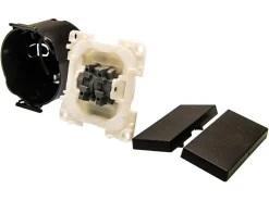 Markenlos Lichtschalter & Steckdosen-BBA 230 volt Doppel-Wippschalte - black