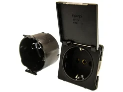 Markenlos BBA 230 Volt Schuko-Steckdose - Black< Lichtschalter & Steckdosen