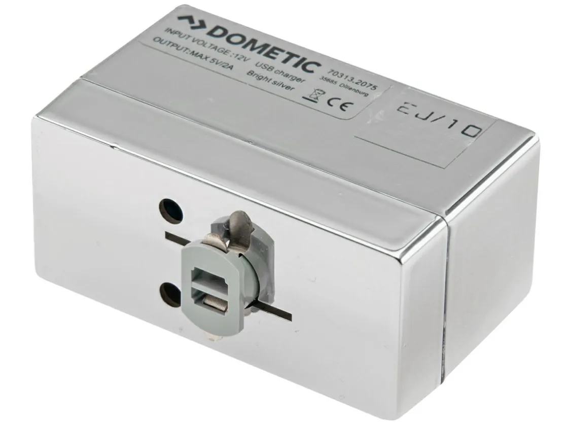 Dometic Elektro Zubehör|Usb Steckdosen 12V-BBA USB-Ladeadapter für Schiene – chrome