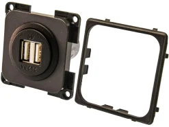 Markenlos BBA doppelte USB Einbausteckdose - grey< Usb Steckdosen 12V