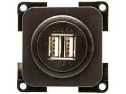 Markenlos BBA doppelte USB Einbausteckdose - black< Usb Steckdosen 12V