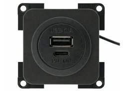 Markenlos BBA 2x USB-C Einbaudose - black< Usb Steckdosen 12V