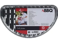 BBQ Collection Grill Zubehör|Grill Zubehör^BBQ 32 x 19 x 1,8 cm halbrunde Aluminium Grillschale - 4 Stück