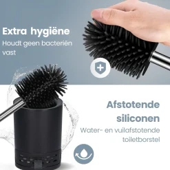 Markenlos 2BEHOME WC-Bürste mit Halter - Black< Toiletten Zubehör