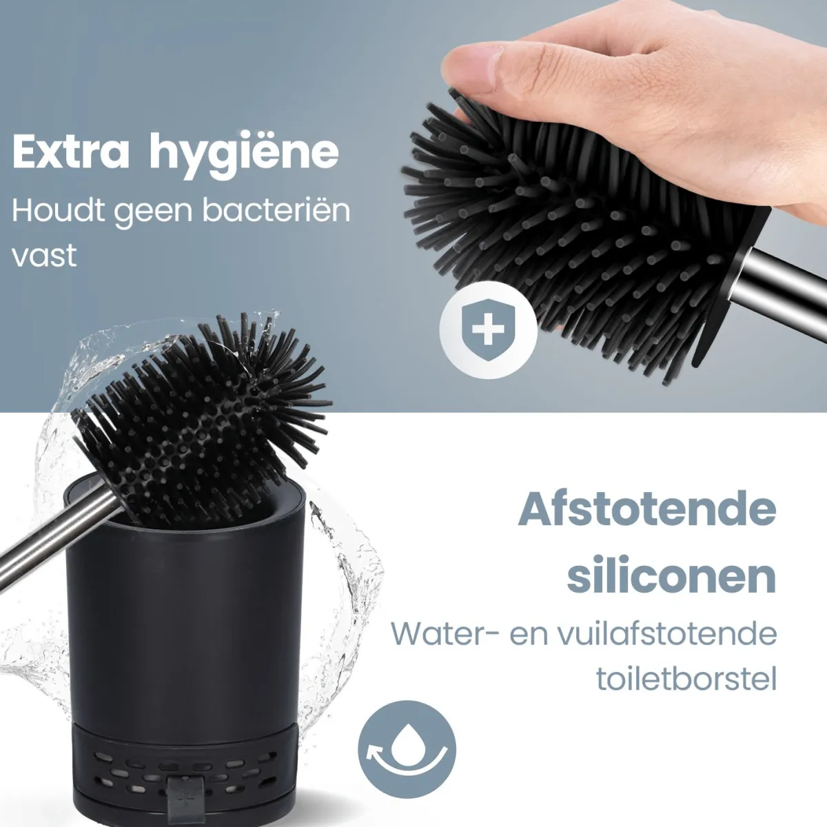 Markenlos 2BEHOME WC-Bürste mit Halter - Black< Toiletten Zubehör