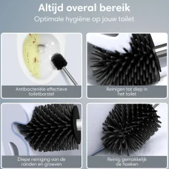 Markenlos 2BEHOME WC-Bürste mit Halter - Black< Toiletten Zubehör
