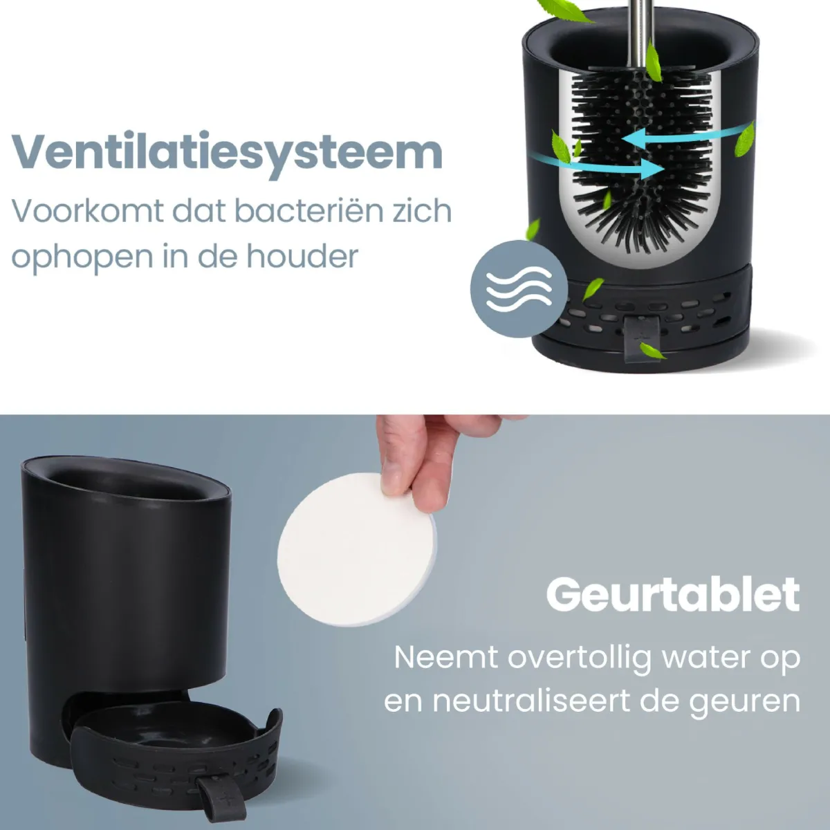 Markenlos 2BEHOME WC-Bürste mit Halter - Black< Toiletten Zubehör