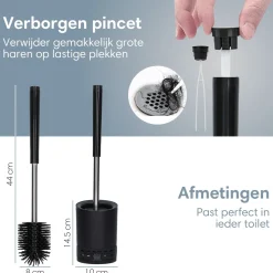Markenlos 2BEHOME WC-Bürste mit Halter - Black< Toiletten Zubehör