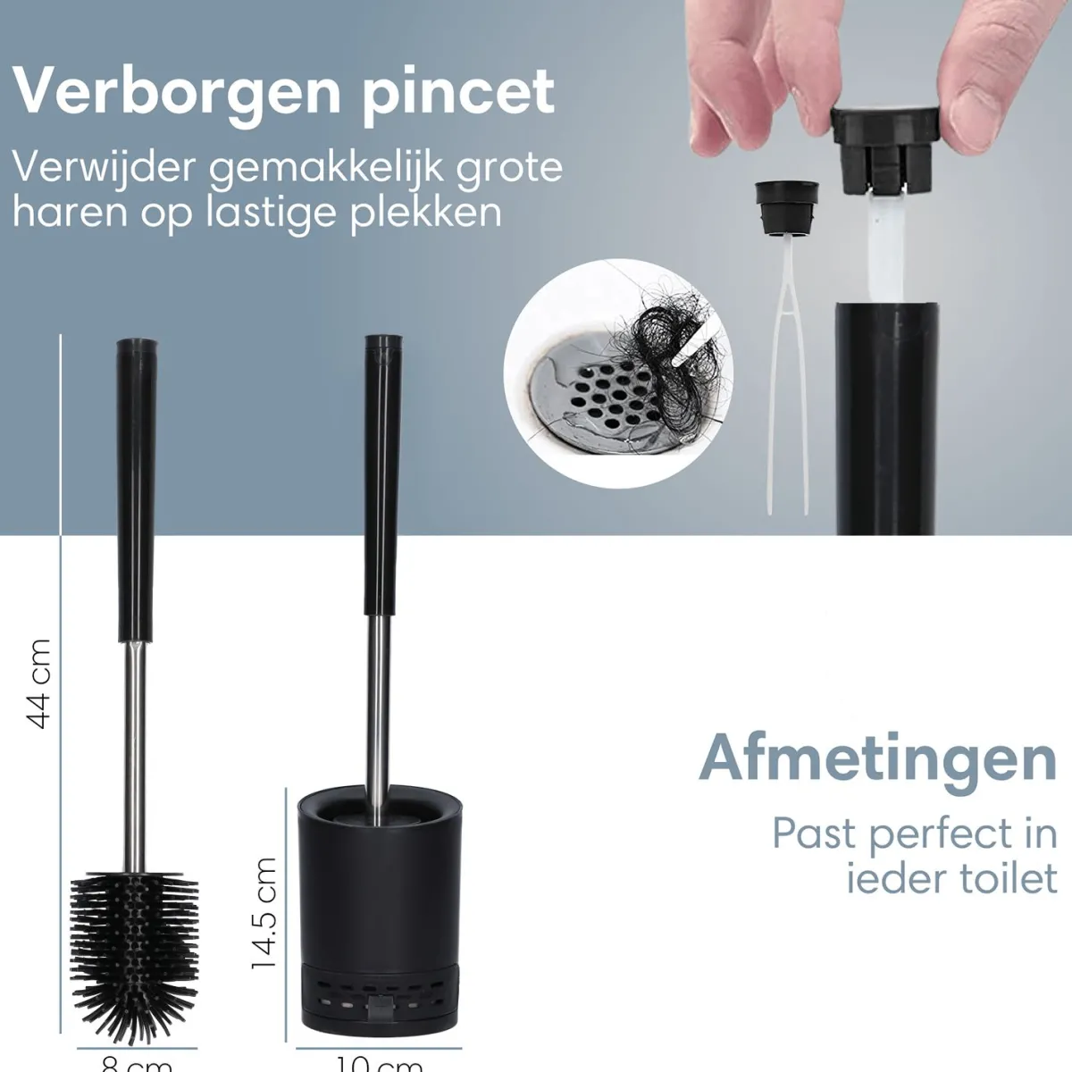 Markenlos 2BEHOME WC-Bürste mit Halter - Black< Toiletten Zubehör