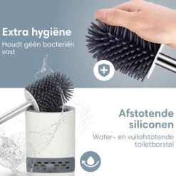 Markenlos 2BEHOME WC-Bürste mit Halter - White< Toiletten Zubehör