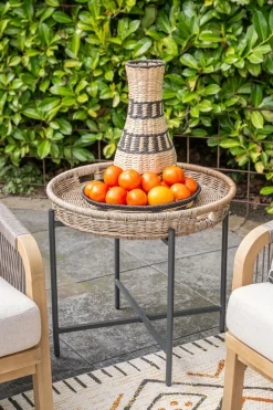 Garden Impressions Gartentische-Benidorm Beistelltisch - Diameter 60xH50 cm natural rotan