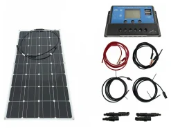 Bergproducts Solar Komplettsets^Komplettpaket 100 Watt Flexibles Solarpanel