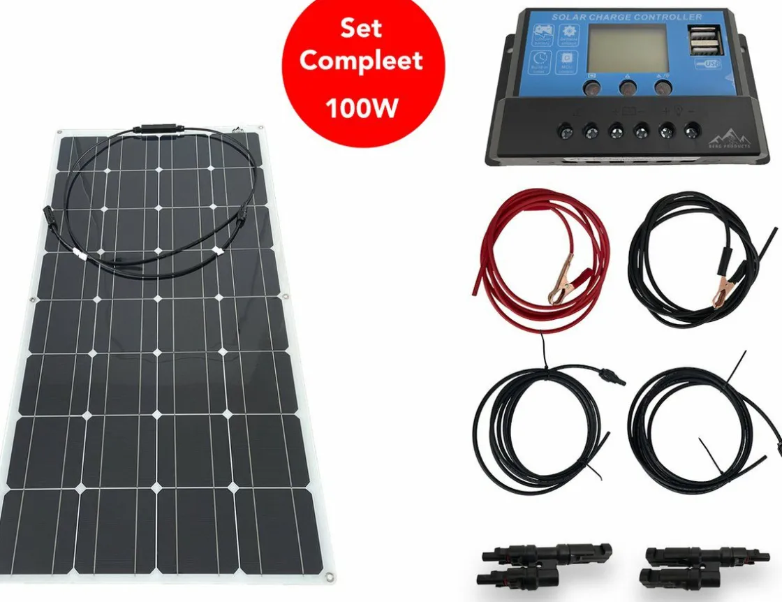 Bergproducts Solar Komplettsets^Komplettpaket 100 Watt Flexibles Solarpanel
