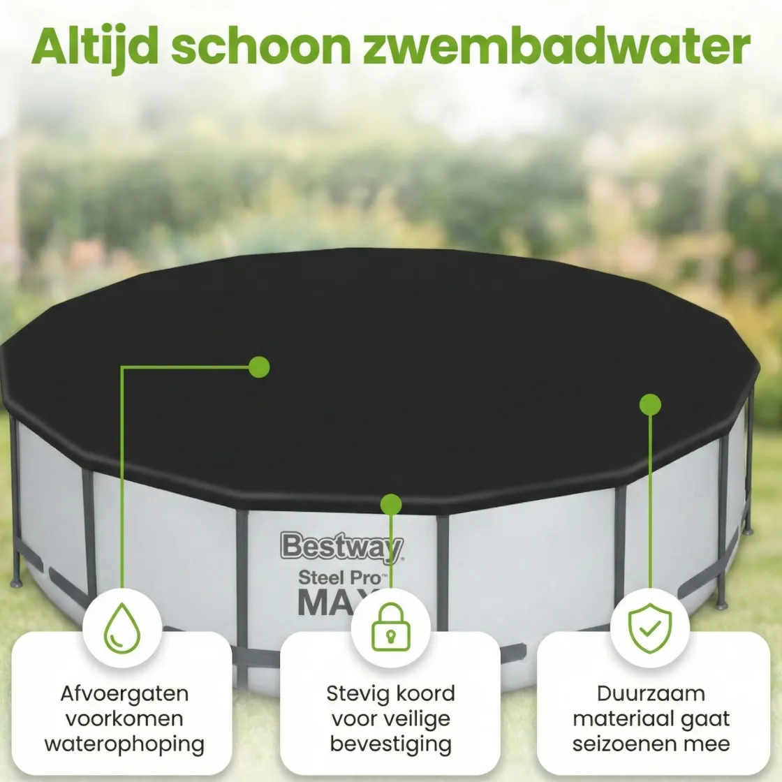 Bestway Pool Zubehör^ø488 cm Abdeckplane - Black